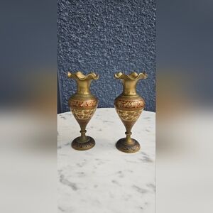 Pair of Vintage Brass Bud Vases